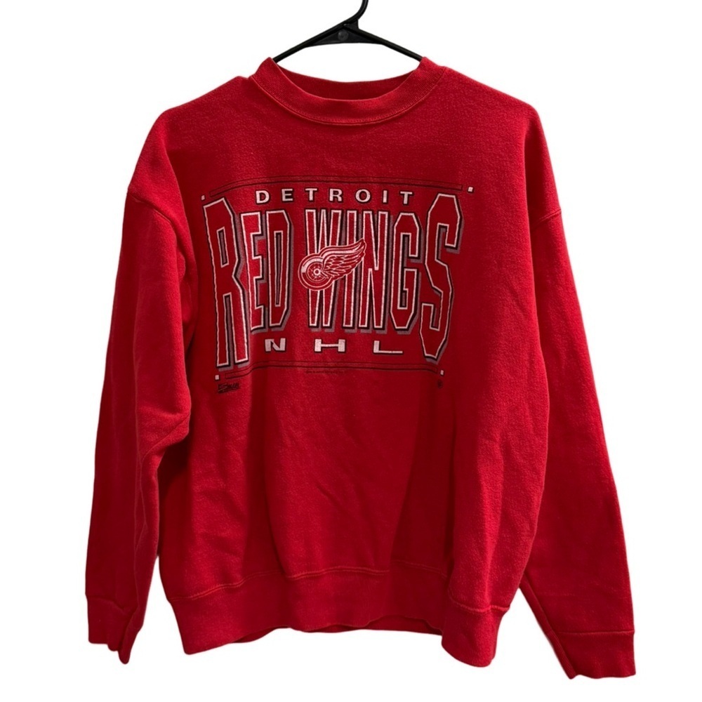 Vintage 1990s Salem Sportswear Detroit Red Wings NHL Sweatshirt Red Size Large